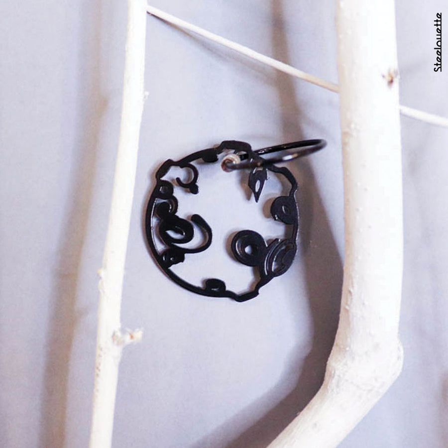 Steel decorative gift keychain in the shape of the moon