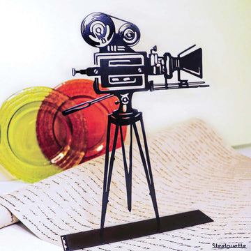 Steel decorative and gift item showcasing a professional camera