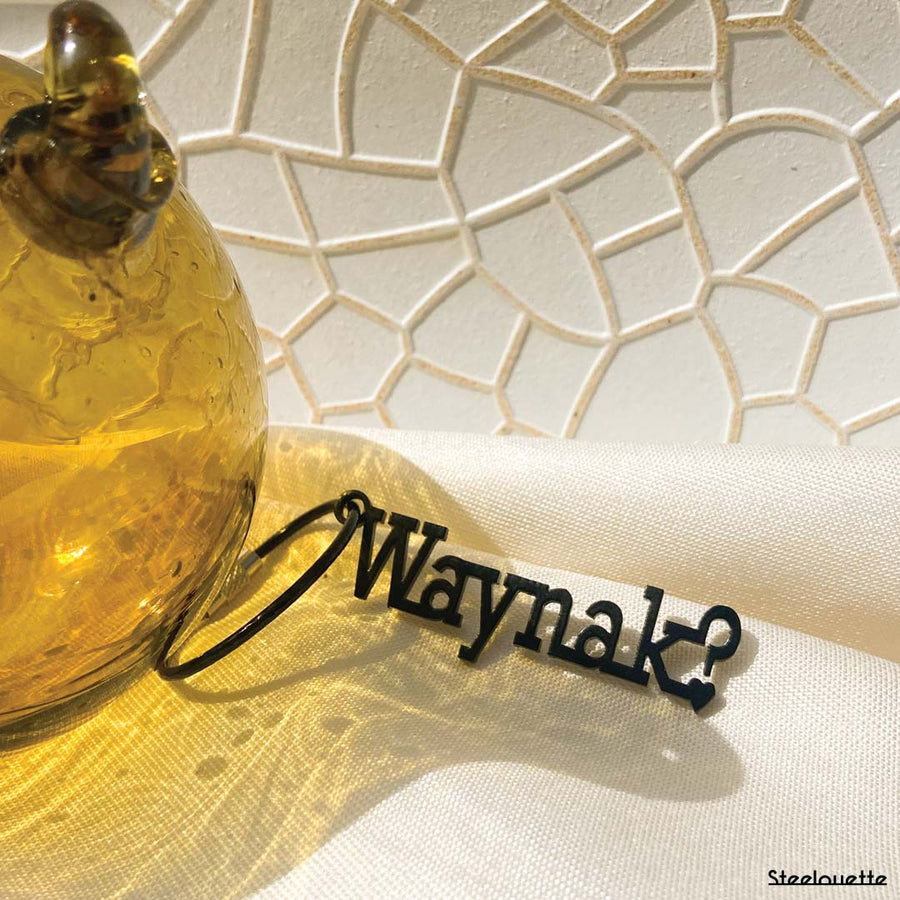 steel decorative gift keychain featuring the word waynak