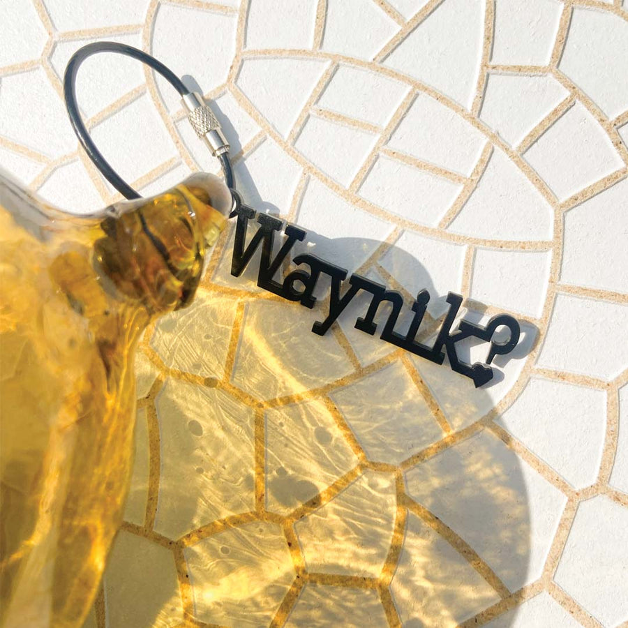 steel decorative gift keychain featuring the word waynik