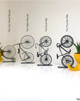 Steel decorative gift item showing the bicycle evolution