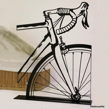Steel decorative and gift item featuring a vintage bicycle,