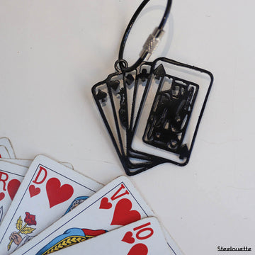 Steel decorative and gift keychain in the shape of cards