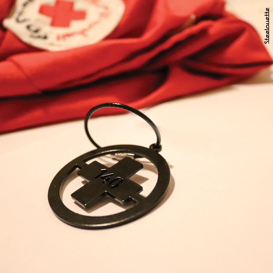 Steel decorative gift keychain for red cross members and supporters