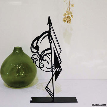 Steel decorative and gift item featuring the Aquarius zodiac sign, perfect for astrology enthusiasts.