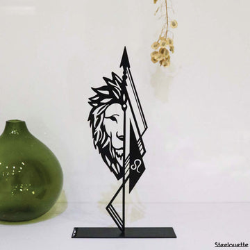 Steel decorative gift item featuring the leo zodiac sign