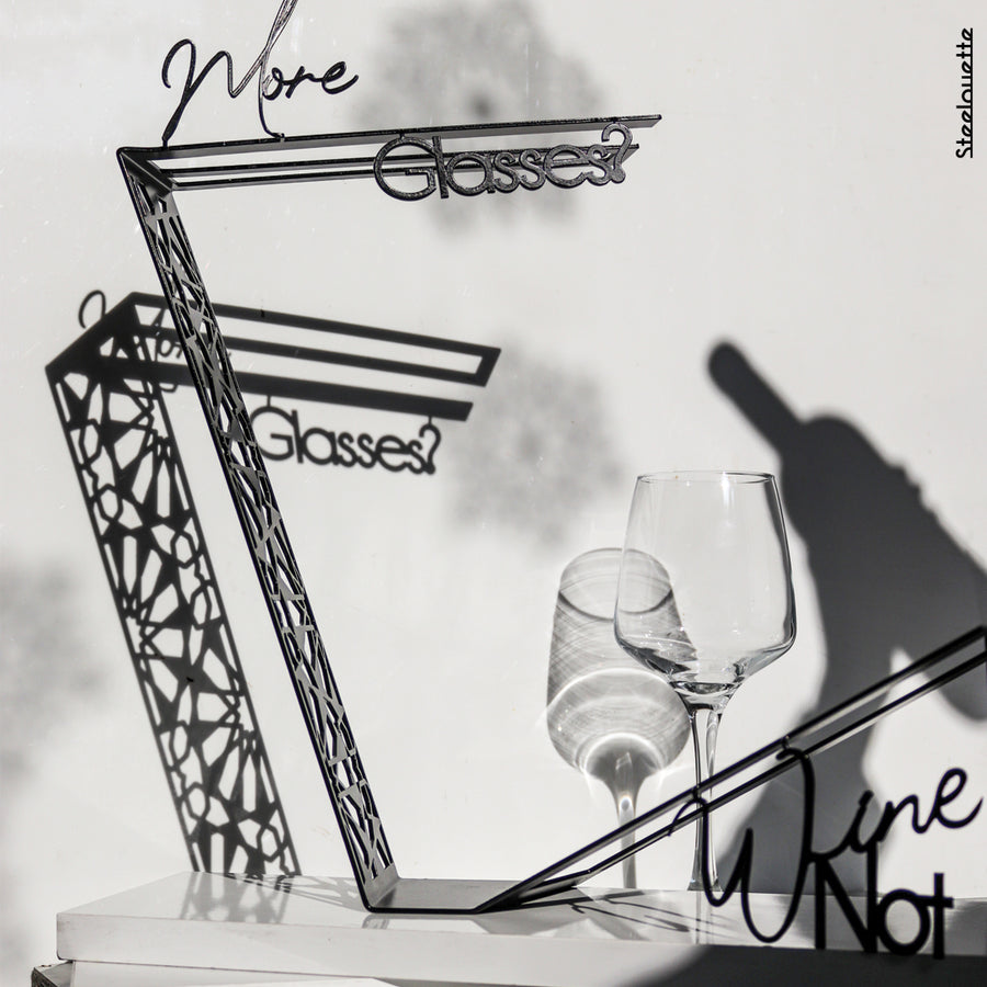 Modern design wine holder made of steel. A great gift idea for wine lovers and an original home decoration product by Steelouette.